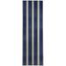 Dark Blue/White 2'6" x 8' Area Rug - COASTAL STRIPED NAVY Outdoor Rug By East Urban Home 96.0 x 30.0 x 0.25 in blue/navy/whitePolyester | Wayfair