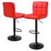 Latitude Run® PU Leather Bar Stools Adjustable Height w/ Medium Back Upholstered/Leather/Metal/Faux leather in Red/Black | 16.5 W x 15 D in | Wayfair