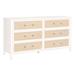 Everly Quinn Demeshia 6 Drawer 67.5" W Solid Wood Dresser Wood in Brown/White | 36.75 H x 67.5 W x 20 D in | Wayfair