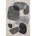 Black/Gray 72 x 48 x 0.04 in Indoor/Outdoor Area Rug - Orren Ellis Rylee Abstract Machine Washable Indoor/Outdoor Area Rug Polyester | Wayfair