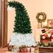 The Holiday Aisle® Hedviga 6FT Bendable Santa Hat Style Christmas Tree, Holiday Decoration,1250 Branch Tips,300 Lights, Green in White | Wayfair