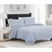 Ebern Designs Smithtown Microfibre 3 Piece Quilt Set Polyester/Polyfill/Microfiber in Blue | Queen Quilt + 2 Queen Sham | Wayfair