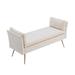 Everly Quinn Macalla Living Room Bench/End of Bed Bench Upholstered/Velvet, Metal in Gray | 25.2 H x 52.17 W x 25.98 D in | Wayfair