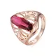 FJ – bagues de mariage pour femmes couleur or Rose motif de pierre rouge bijoux 585