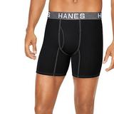 Hanes Men's Ultimate Comfort Flex Fit Boxer Brief 4-Pack (Size XL) Black/Grey/Blue, Cotton,Modal,Spandex