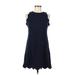 Vince Camuto Casual Dress - Shift: Blue Solid Dresses - Women's Size 8