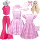 Costume de film Barbi pour filles robe rose pour enfants vêtements de cosplay pour enfants fête