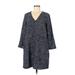 Gap Casual Dress - Shift V-Neck 3/4 sleeves: Blue Dresses - Women's Size Medium