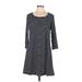 Nine Britton Casual Dress - A-Line Scoop Neck 3/4 sleeves: Black Color Block Dresses - Women's Size Medium