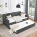 Upholstered Tufted Sofa Bed Bedroom Twin Size Daybed with Trundle