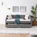 Upholstered Twin Size Daybed with Two Storage Drawers, Twin Tufted Sofa Bed Daybed for Bedroom Living Room, Grey