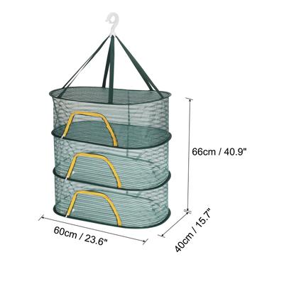 Folded Mesh Clothes Hanging Dryer, Sweater Drying Rack, Dark Green - Dark Green