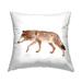 Stupell Red Wolf Stepping Printed Throw Pillow by June Erica Vess