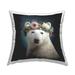 Stupell Polar Bear in Flower Crown Printed Throw Pillow by Seven Trees Design