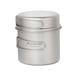 ROVERCAMEL Ultralight Titanium Cookset Camping Cookware Set 1100ml Pot and 350ml Fry Pan with Folding Handles