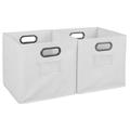 Niche Cubo Set of 2 Foldable Fabric Storage Bin with Label Holder- White