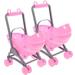 2pcs Mini Baby Carriage Simulation Stroller Toy Play House Stroller Model Plastic Baby Stroller Toy