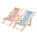 2Pcs Simulation Deck Chair Dolly House Folding Chair Decorative Mini Ornament