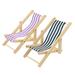 NUOLUX 2Pcs Simulation Deck Chair Dolly House Folding Chair Decorative Mini Ornament