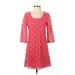 Emmelee Casual Dress - Mini: Red Solid Dresses - Women's Size Medium