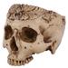 NUOLUX Human Skull Head Flower Pot Planter Skull Container Resin Replica Skull Halloween Accessory Home Bar Decor