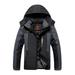 REORIAFEE Jackets for Women Casual Sprint Coat Windproof Cycling Warm Cotton Coat Hooded Coat Black L