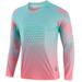 Alvivi Youth Boys Football Goalkeeper Shirts Padded Long Sleeve Goalie Soccer Jersey Sportswear Mint Green&Pink 9-10