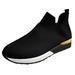 gvdentm Walking Shoes Women Womens Walking Shoes Slip On Tennis Running Shoes Lightweight Work Sneakers for Indoor Outdoor Black 8.5