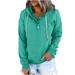 Oalirro Fashion Cute Hoodies Fall and Winter Hooded Sweatshirt Women Round Neck Long Sleeve Womenâ€™S Blouses Womens Cardigan Sweaters Green-1