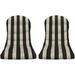 Set of 2 Outdoor Tufted Adirondack Chair Cushion - Black & White Stripe