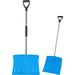 Superio Snow Shovel for Driveway Stairs Car Snow Removel Scooper Shovel Snow Pusher Sturdy Heavy Duty Plastic with Wooden Metal Handle (Blue-2)