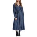 Tie Waist Long Sleeve Denim Maxi Dress - Blue - Wash Lab Denim Dresses