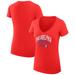 Women's G-III 4Her by Carl Banks Red Philadelphia 76ers Filigree Logo V-Neck Fitted T-Shirt