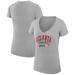 Women's G-III 4Her by Carl Banks Heather Gray Atlanta Hawks Filigree Logo V-Neck Fitted T-Shirt