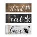 Sign Kitchen Wall Wood Wooden Hanging Door Rustic Decor Signs Plaque Eat Love Farmhouse Drink Front Sign Room Dining Art