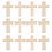 NUOLUX 1 Bag 12pcs DIY Wooden Hollow Hanging Pendant Crucifix Shape Pendant Wood Hollow Pendant Wooden Decoration (Beige)