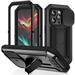 Mantto Compatible with iPhone 15 Pro Case Heavy Dustproof Shockproof Military Grade Rugged Durable Aluminum Metal Case Cover with Kickstand Screen Protector for iPhone 15 Pro Black
