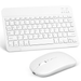 Rechargeable Bluetooth Keyboard and Mouse Combo Ultra Slim Full-Size Keyboard and Mouse for Lenovo Legion 5 15.6 Gaming Laptop and All Bluetooth Enabled Mac/Tablet/iPad/PC/Laptop - Pure White