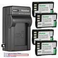 Kastar 4-Pack BLM-1 Battery and AC Wall Charger Replacement for Olympus BLM-1 BLM-1S BLM-01 BLM01 PS-BLM1 BCM-2 E-3 E3 E-30 E30 E-520 E520 EVOLT E-300 E300 EVOLT E-330 E330 EVOLT E-500 E500