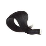 FRCOLOR 50cm Tape In Virgin Human Hair Extensions Human Hair for Women Beauty (Black Remy Hair)