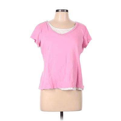 Motherhood Short Sleeve T-Shirt: Pink Tops - Women's Size Medium Maternity