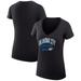 Women's G-III 4Her by Carl Banks Black Oklahoma City Thunder Filigree Logo V-Neck Fitted T-Shirt