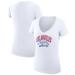 Women's G-III 4Her by Carl Banks White LA Clippers Filigree Logo V-Neck Fitted T-Shirt