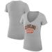 Women's G-III 4Her by Carl Banks Heather Gray Cleveland Browns Filigree Logo Lightweight V-Neck Fitted T-Shirt