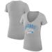 Women's G-III 4Her by Carl Banks Heather Gray Detroit Lions Filigree Logo Lightweight V-Neck Fitted T-Shirt