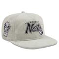 Men's New Era Gray Brooklyn Nets The Golfer Corduroy 9FIFTY Snapback Hat