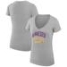 Women's G-III 4Her by Carl Banks Heather Gray Minnesota Vikings Filigree Logo Lightweight V-Neck Fitted T-Shirt