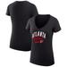 Women's G-III 4Her by Carl Banks Black Atlanta Falcons Filigree Logo Lightweight V-Neck Fitted T-Shirt