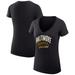 Women's G-III 4Her by Carl Banks Black Baltimore Ravens Filigree Logo Lightweight V-Neck Fitted T-Shirt
