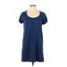 Gap Casual Dress - Shift Scoop Neck Short sleeves: Blue Print Dresses - Women's Size Large